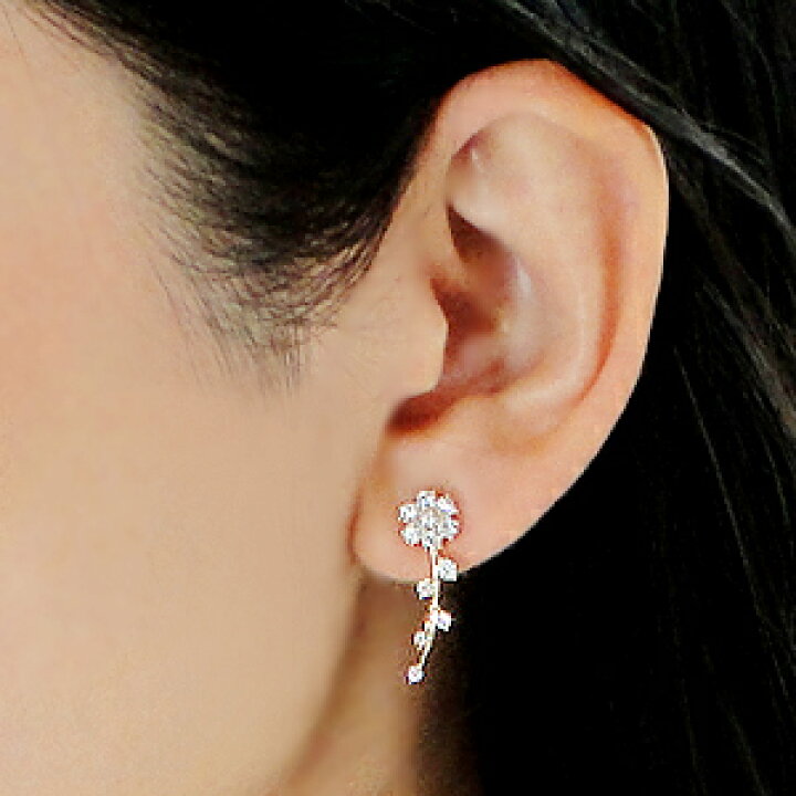 楽天市場】K18YG【0.8ct】2WAY フラワーモチーフ ダイヤモンドピアス  
