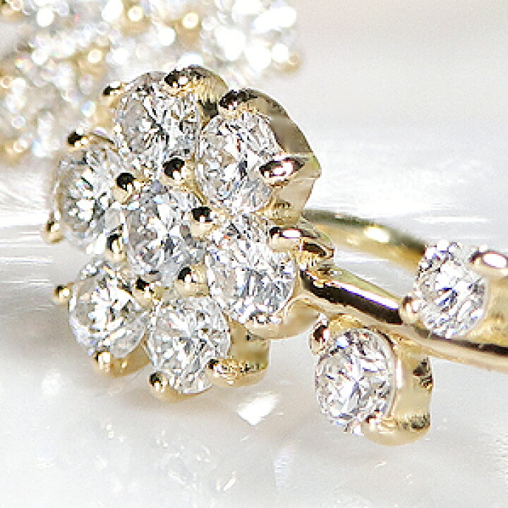 楽天市場】K18YG【0.8ct】2WAY フラワーモチーフ ダイヤモンドピアス  