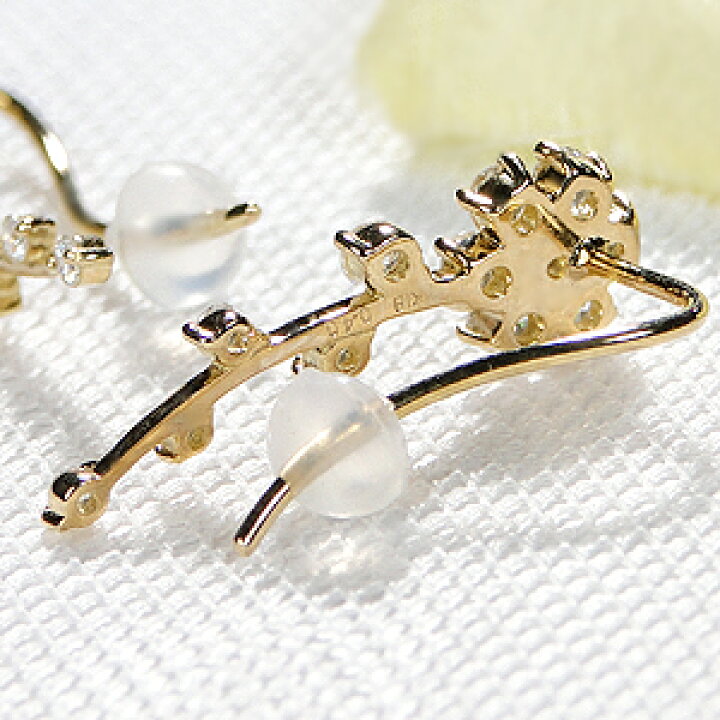 楽天市場】K18YG【0.8ct】2WAY フラワーモチーフ ダイヤモンドピアス  