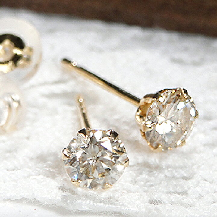 楽天市場】Pt900/K18YG【0.50ct】一粒 ダイヤモンド スタッド ピアス 