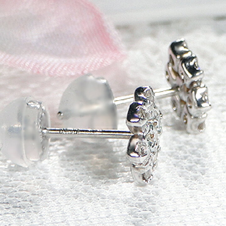 楽天市場】K18YG/WG【0.4ct】フラワーモチーフ ダイヤモンドピアス 