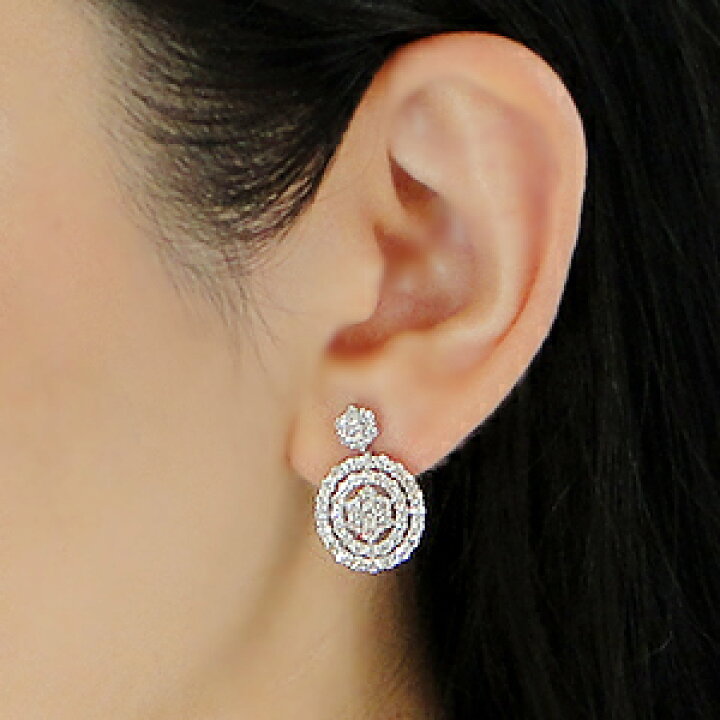 楽天市場】Pt900【2.00ct】ラウンドモチーフ ダイヤモンド ピアス 