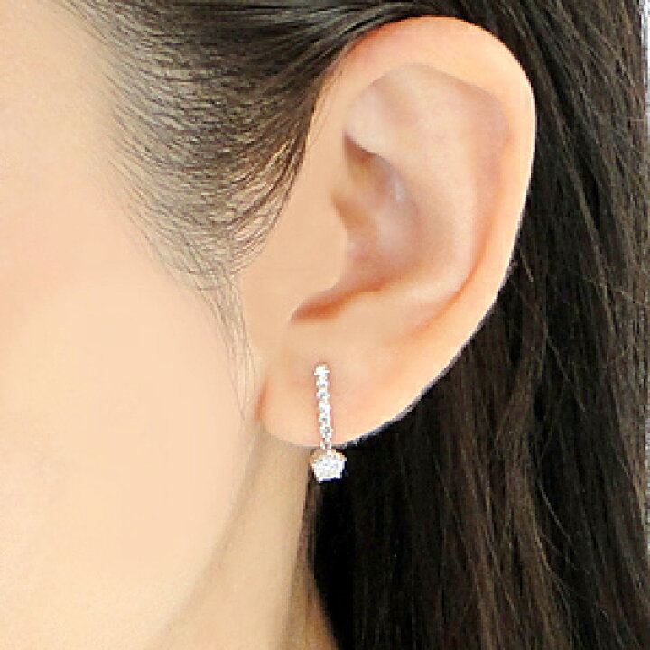 楽天市場】Pt900/K18YG【0.5ct】ダイヤモンド ライン ピアス【送料無料  