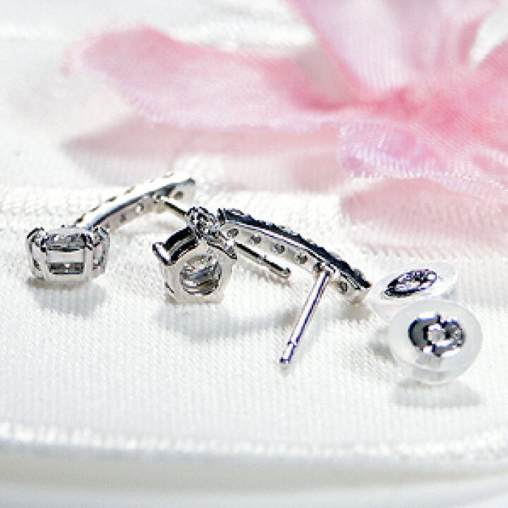 楽天市場】Pt900/K18YG【0.5ct】ダイヤモンド ライン ピアス【送料無料  