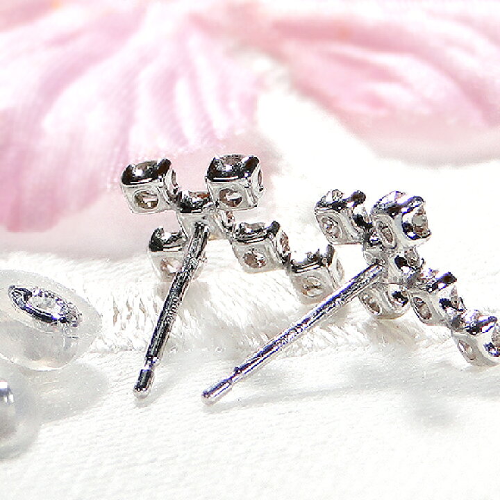 楽天市場】K18WG/YG【0.40ct】クロス ダイヤモンド ピアス【送料無料  