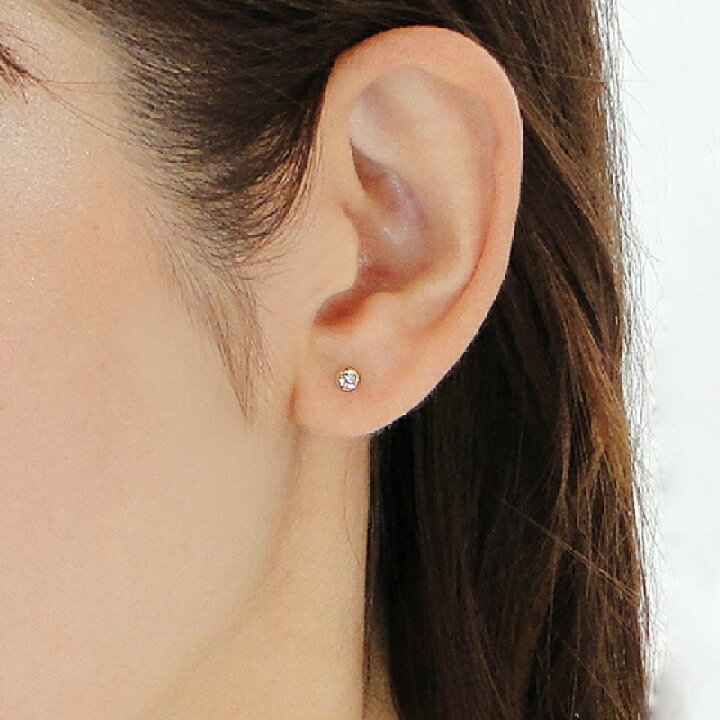 楽天市場】K18YG【0.10ct】一粒 ダイヤモンド スタッド ピアス【送料