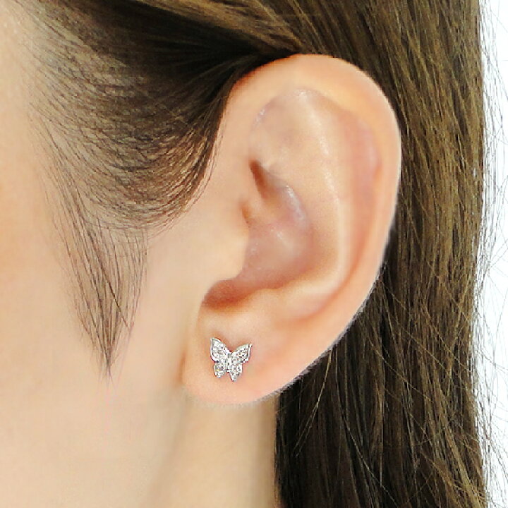楽天市場】K18WG/K18YG【0.08ct】ダイヤモンド ピアス【送料無料】人気  