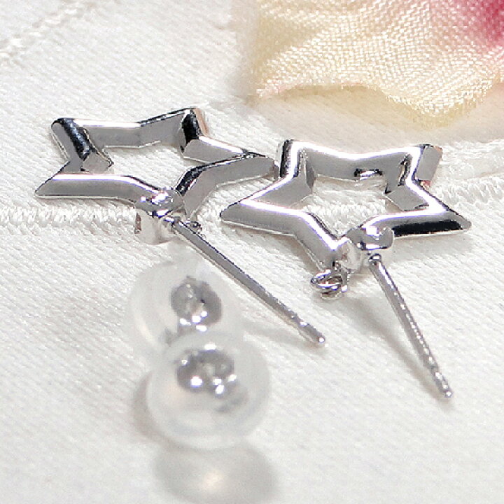 楽天市場】K18WG/K18YG【0.10ct】ダイヤモンド スターモチーフ ピアス 