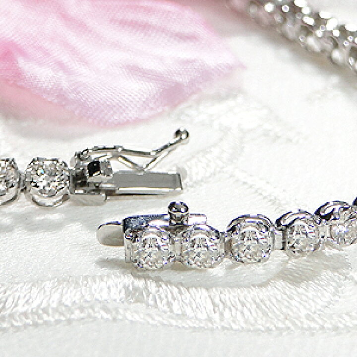 楽天市場】Pt850【3.0ct】豪華 ダイヤモンド テニスブレスレット【送料  