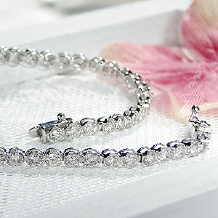 楽天市場】Pt850【2.0ct】ダイヤモンド テニスブレスレット【送料無料  