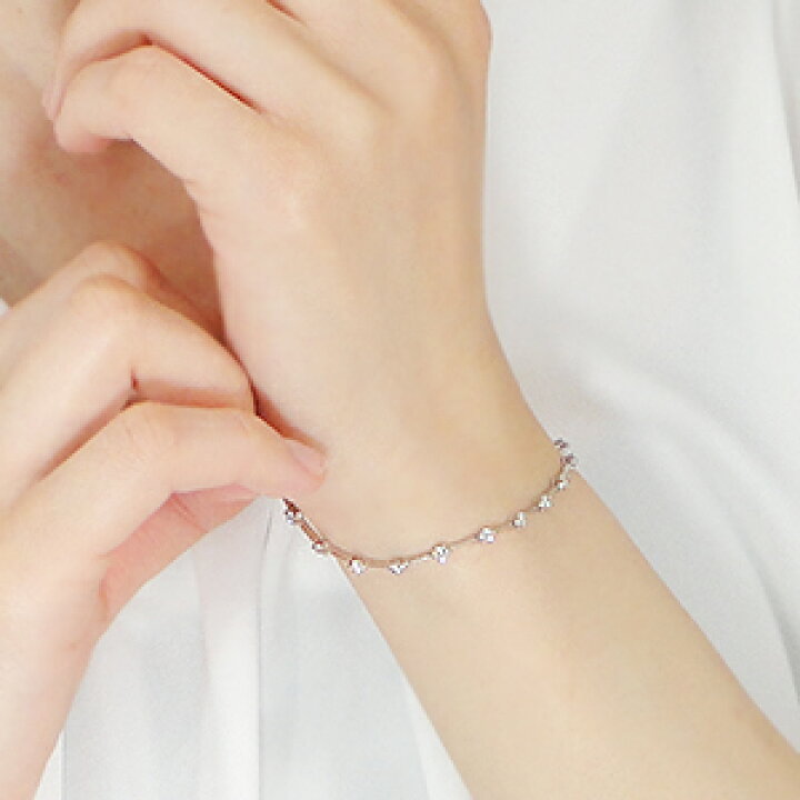 楽天市場】プラチナ【1.0ct】ダイヤモンド ステーション ブレスレット 
