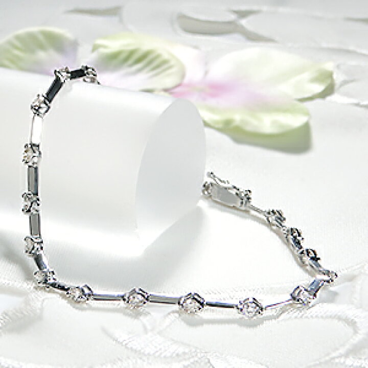 楽天市場】プラチナ【1.0ct】ダイヤモンド ステーション ブレスレット 