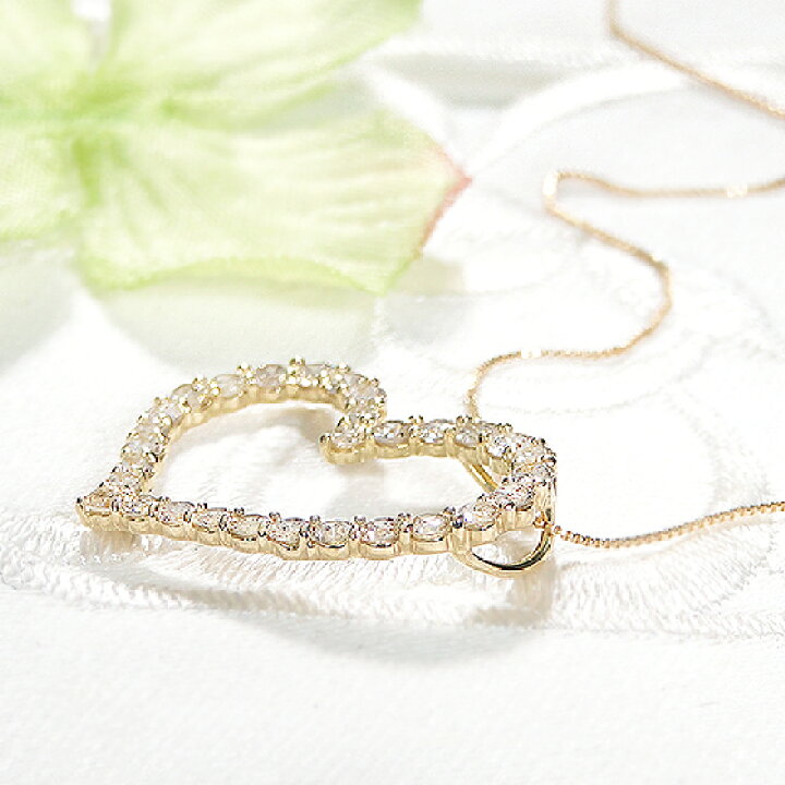 楽天市場】K18YG【1.00ct】ダイヤモンド ハートネックレス【送料無料 