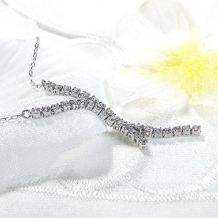 楽天市場】Pt900【0.50ct】Y字デザイン ダイヤモンド ネックレス【送料 