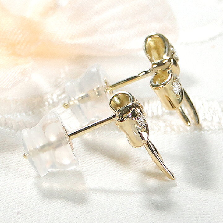 楽天市場】K18YG/K18WG【0.06ct】ダイヤモンド ピアス【送料無料】人気  