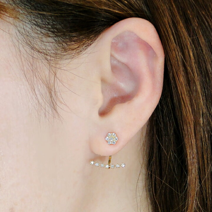 楽天市場】K18YG【0.44ct】ダイヤモンド ピアス【送料無料】人気 2way  