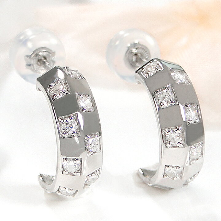 楽天市場】Pt950【0.32ct】ドット ダイヤモンド ピアス【送料無料 