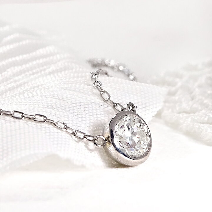 楽天市場】Pt900【0.50ct】一粒 ダイヤモンド ネックレス【送料無料 
