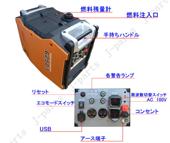 楽天市場】エンジン 発電機 家庭用 4サイクル インバーター 