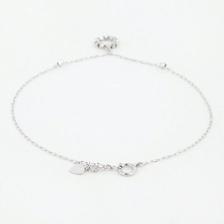 楽天市場】K18WG アンクレット 21cm+3cm アジャスター付き 18金  