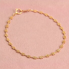 K18PG 雪の結晶 ブレスレット 18cm 18金ピンクゴールド【送料無料】【ラッピング無料】