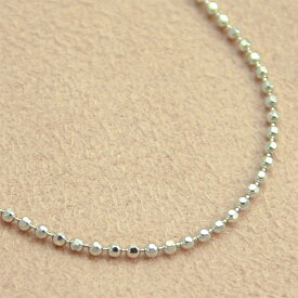 K18WG カットボール フリーチェーン 50cm 18金ホワイトゴールド スライド【送料無料】【あす楽対応】【ラッピング無料】