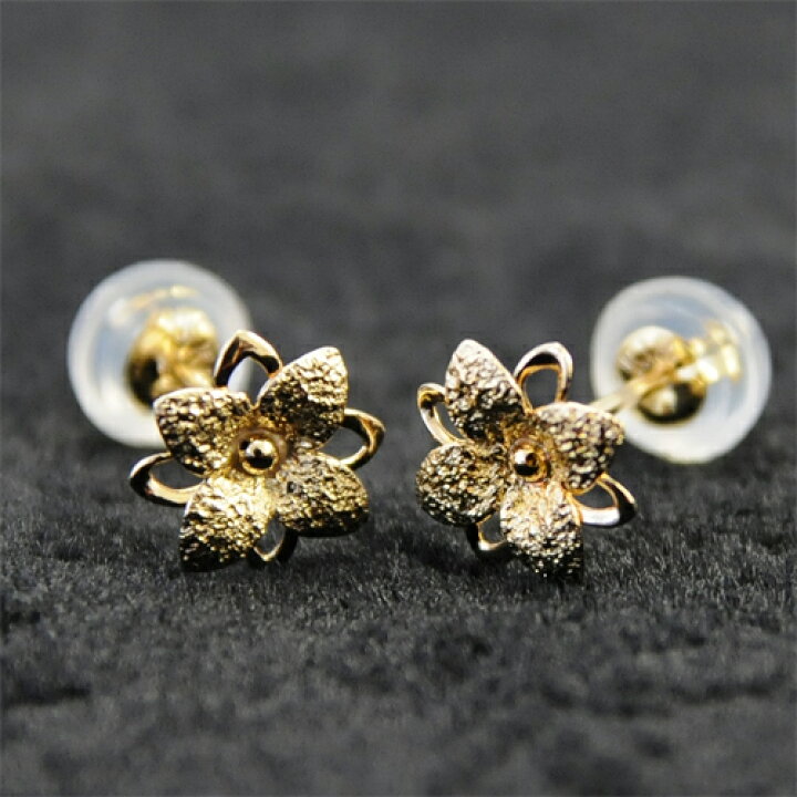 ete◇k18/フラワーデザイン/花/ピアス/ゴールド/金/レディース いそがしく