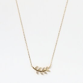 【新着】 K18 ダイヤ 葉 ペンダント ネックレス 18金ゴールド【送料無料】【あす楽対応】【ラッピング無料】