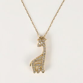 K18 ダイヤ入り キリン ペンダントネックレス 18金ゴールド【送料無料】【あす楽対応】【ラッピング無料】