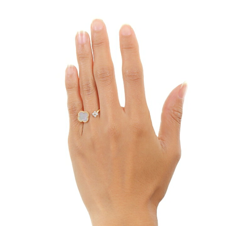 楽天市場】【予約販売】K18 白蝶貝 ダイヤ リング 18金ゴールド【送料  