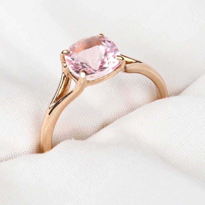 K18PG ピンクゴールド 【積み重ね可能】 モルガナイト4.3ct リング ? 指輪