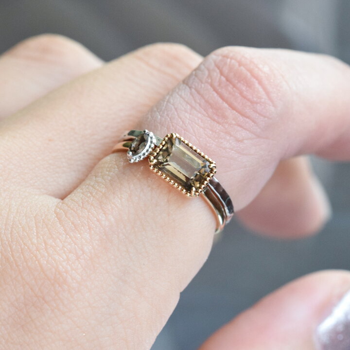 楽天市場】【受注生産】 指輪 リング スモーキークォーツ 10金  