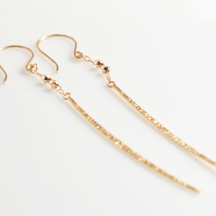 楽天市場】18金 ピアス k18 ロング スターダスト フック ロングピアス 