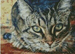 I see you,cat counted cross stitch kits 14 ct, �����܂���,�L �N���X�X�e�b�`�L�b�g150x110 �|�C���g�A37x20cm �N���X�X�e�b�`