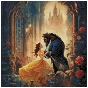 max stitch design Dancing, Beauty and Beast �N���X�X�e�b�`�L�b�g 14�J�E���g ��100% 200x200�X�e�b�` 37x37cm �A�h�o���X�N���X�X�e�b�`�L�b�g