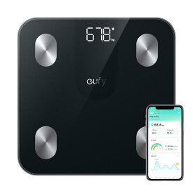 Anker Eufy (ユーフィ) Smart Scale A1（体重体組成計）【アプリ対応/Fitbit連携/体脂肪率/BMI/基礎代謝量/水分量/体脂肪量/骨量/内臓脂肪/コンパクトサイズ】ブラック