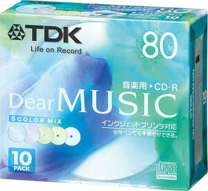 TDK CD-R ���y�p 80�� �J���[�~�b�N�X �C���N�W�F�b�g�v�����^�Ή� 10���p�b�N CD-RDE80CPMX10N