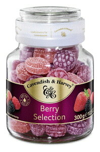 カベンディッシュ ベリーキャンディジャー 300gドイツ生まれのプレミアムキャンディ  みずみずしい果実の風味を楽しめるフルーツ果汁から作られたキャンディー  おしゃれな瓶入り