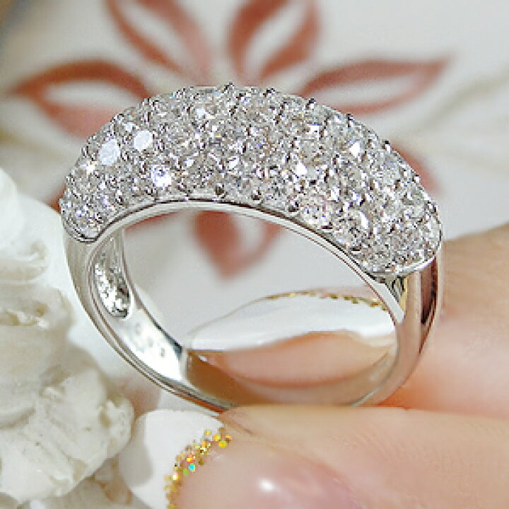 楽天市場】pt900【1.80ct】豪華ダイヤモンド パヴェ リング【送料無料 