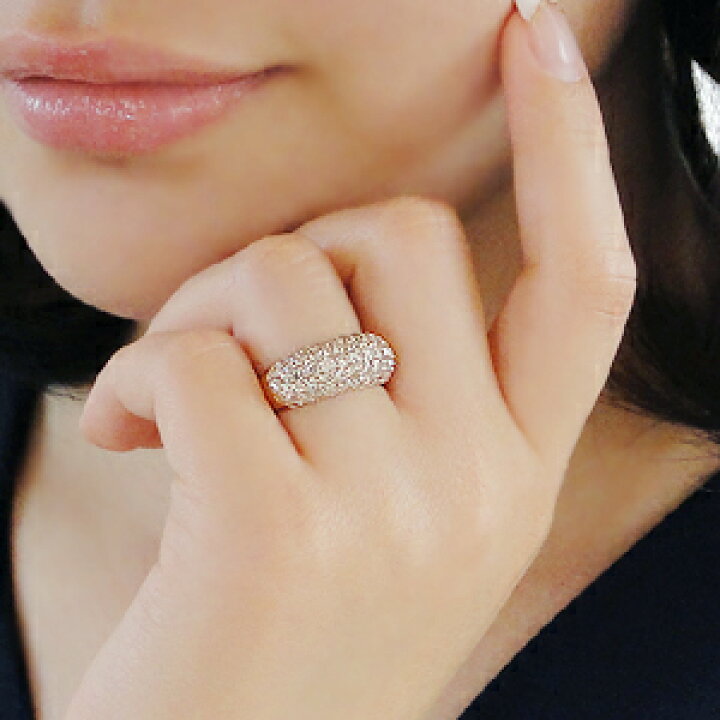 楽天市場】K18YG/PG【1.80ct】豪華ダイヤモンド パヴェ リング【送料  