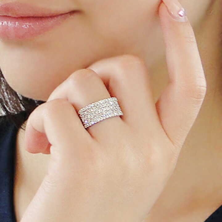 楽天市場】pt900【1.20ct】豪華 5連 ダイヤモンド パヴェ リング【送料  