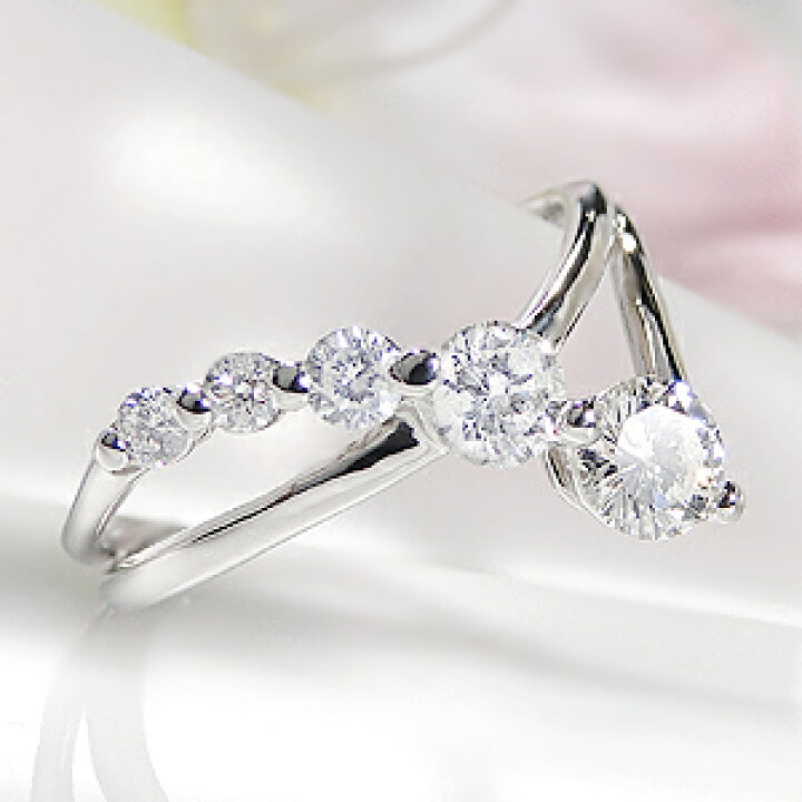 楽天市場】pt900【0.8ct】ダイヤモンド グラデーション リング 【送料 