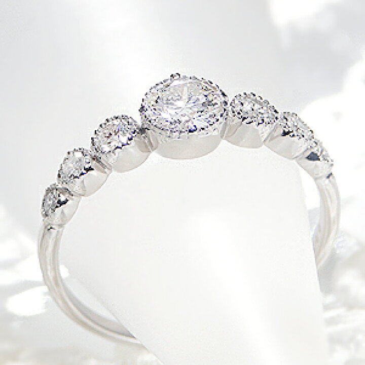 楽天市場】pt900【0.5ct】ミル打ち ダイヤモンド リングファッション  