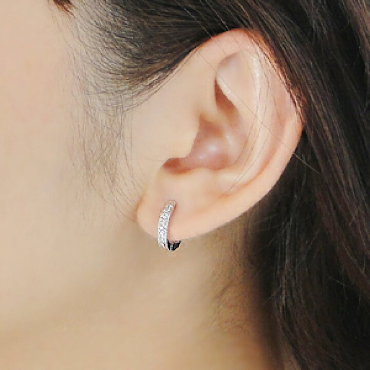 楽天市場】K18YG/WG/PG【0.14ct】ダイヤモンド フープ ピアス 