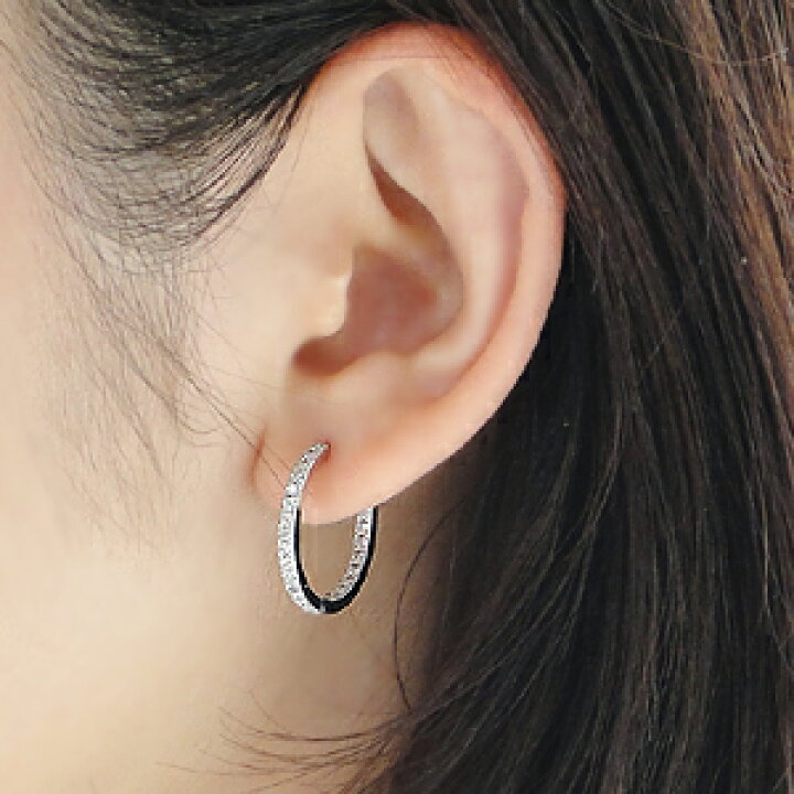 楽天市場】K18YG/WG/PG【0.5ct】ダイヤモンド フープ ピアス  