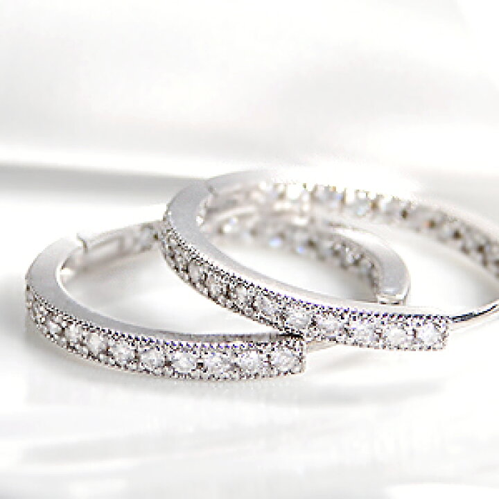 楽天市場】K18YG/WG/PG【0.5ct】ダイヤモンド フープ ピアス  