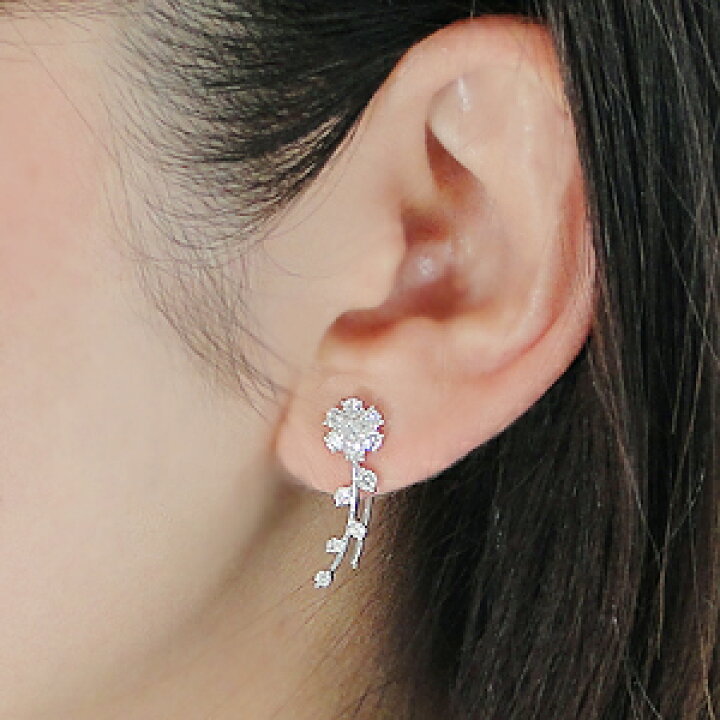 楽天市場】K18YG/WG/PG【0.8ct】豪華 フラワー ダイヤモンド ピアス  