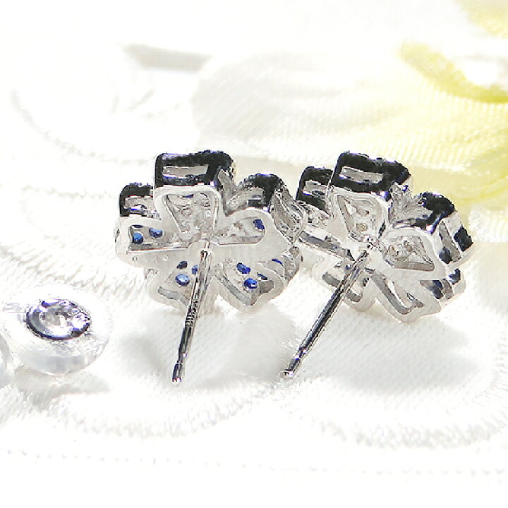 楽天市場】Pt900 サファイア ダイヤモンド ピアス サファイアピアス 