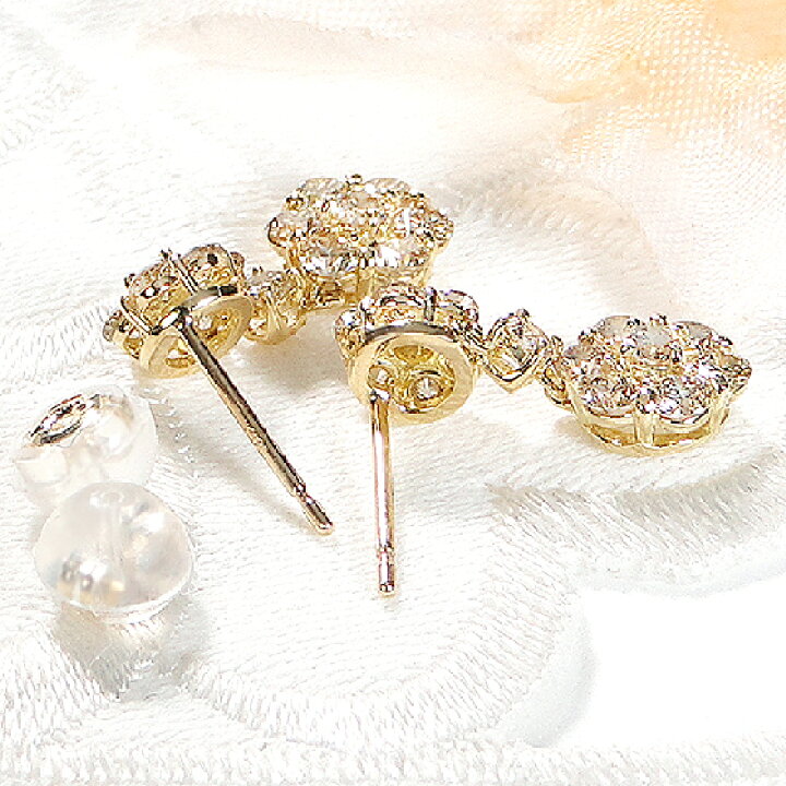 楽天市場】K18YG/WG/PG【1.10ct】ダイヤモンド ピアスジュエリー  
