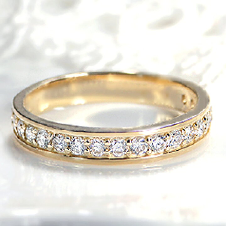 楽天市場】K18YG【0.5ct】ダイヤモンド ハーフエタニティ リング 